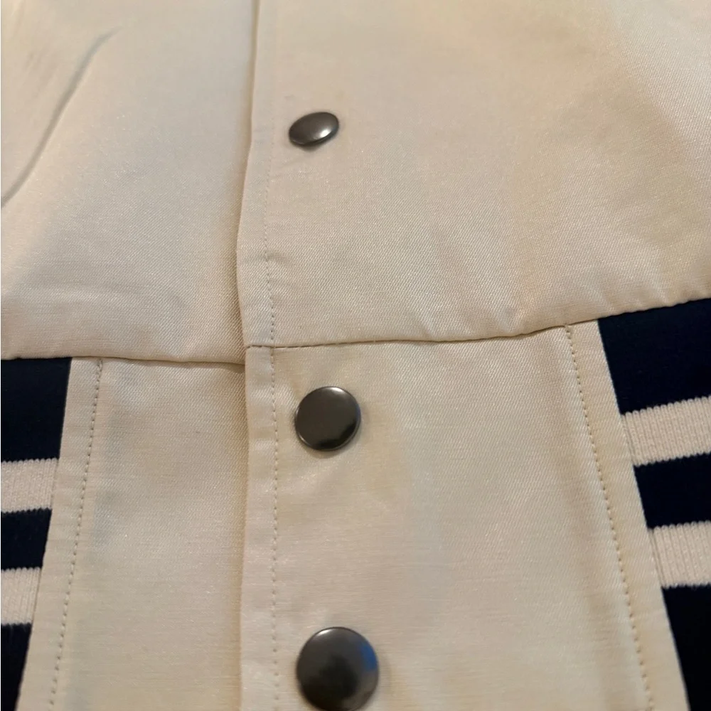 Todd Snyder x Champion Cream Striped Satin Bomber Jacket size Medium NWT - Picture 10 of 10